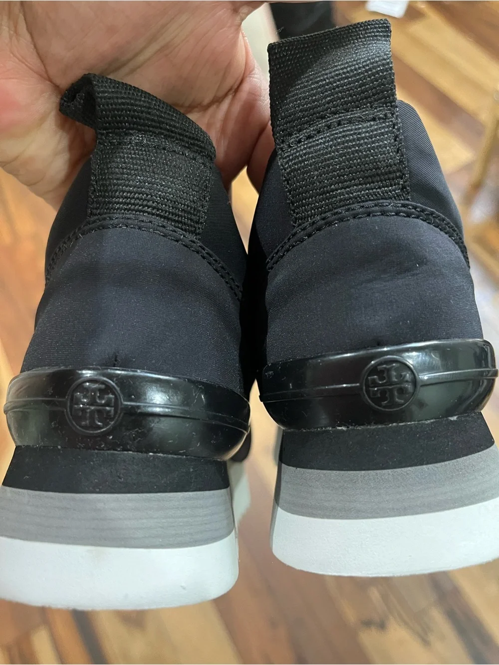 Tory Burch Rosa’s Embellished sawtooth Black Slip-On Women's Sneakers